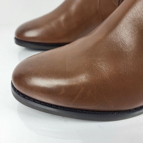 Cole Haan Noelle Riding Boots Brown Leather Side Zip Knee high 7.5B - Picture 3 of 16